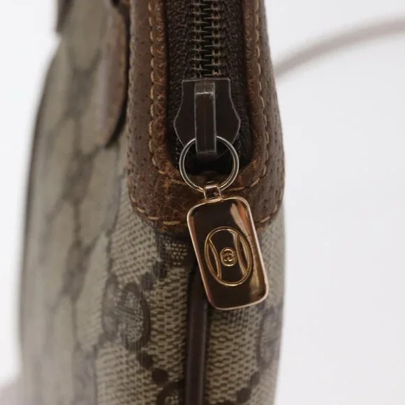 Authentic GUCCI GG Supreme Web Sherry Line Bag PVC Beige Gold 68 02 047 - Picture 6 of 16